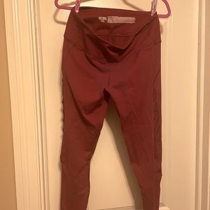 Burgundy/Red Leggings with Mesh - VSX